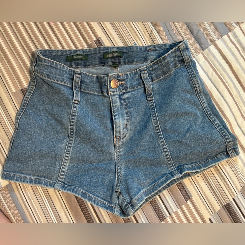 High wasted jean short shorts